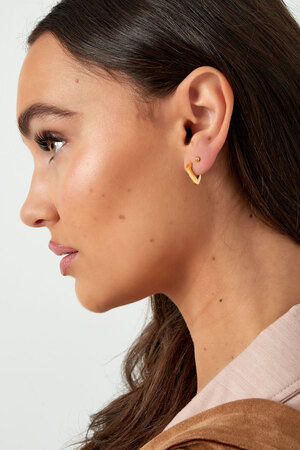 Boucles d'oreilles forme diamant petites - argent h5 Image4